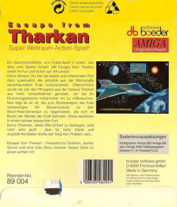 Escape from Tharkan box cover back